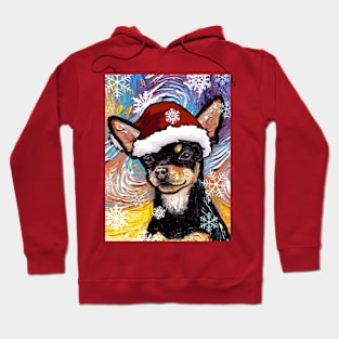 Black and Tan Shirt Hair Chihuahua Santa Hoodie